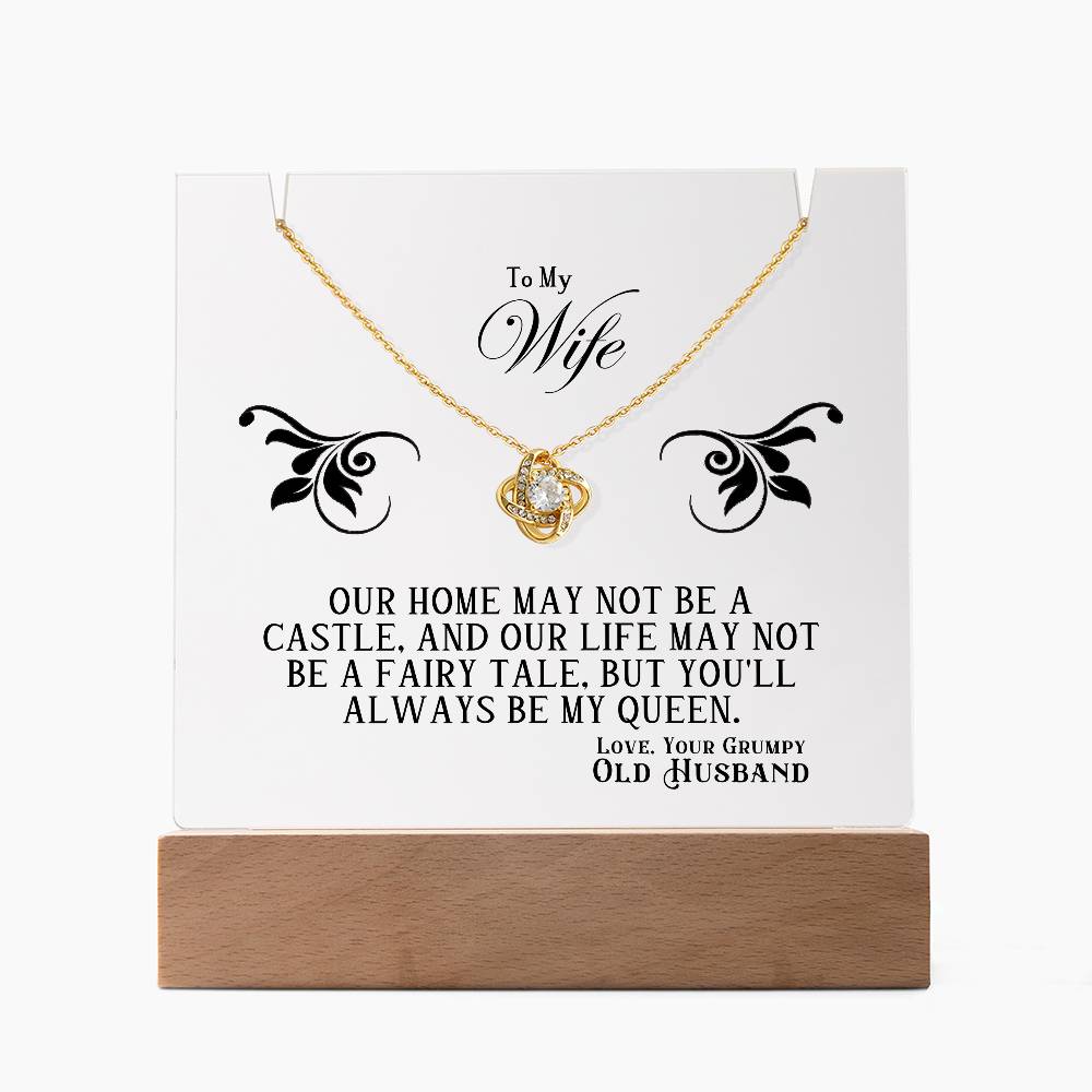 Acrylic Keepsake with Love Knot Necklace