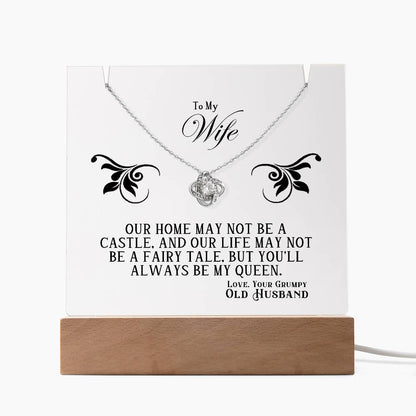 Acrylic Keepsake with Love Knot Necklace
