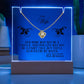 Acrylic Keepsake with Love Knot Necklace