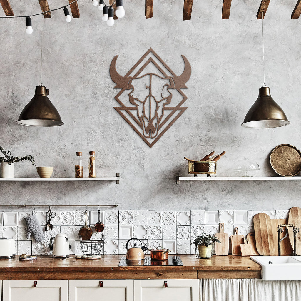 Animal Skull Metal Sign