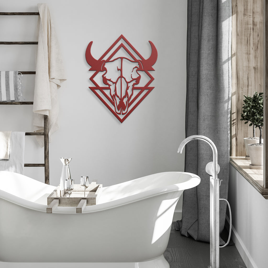 Animal Skull Metal Sign