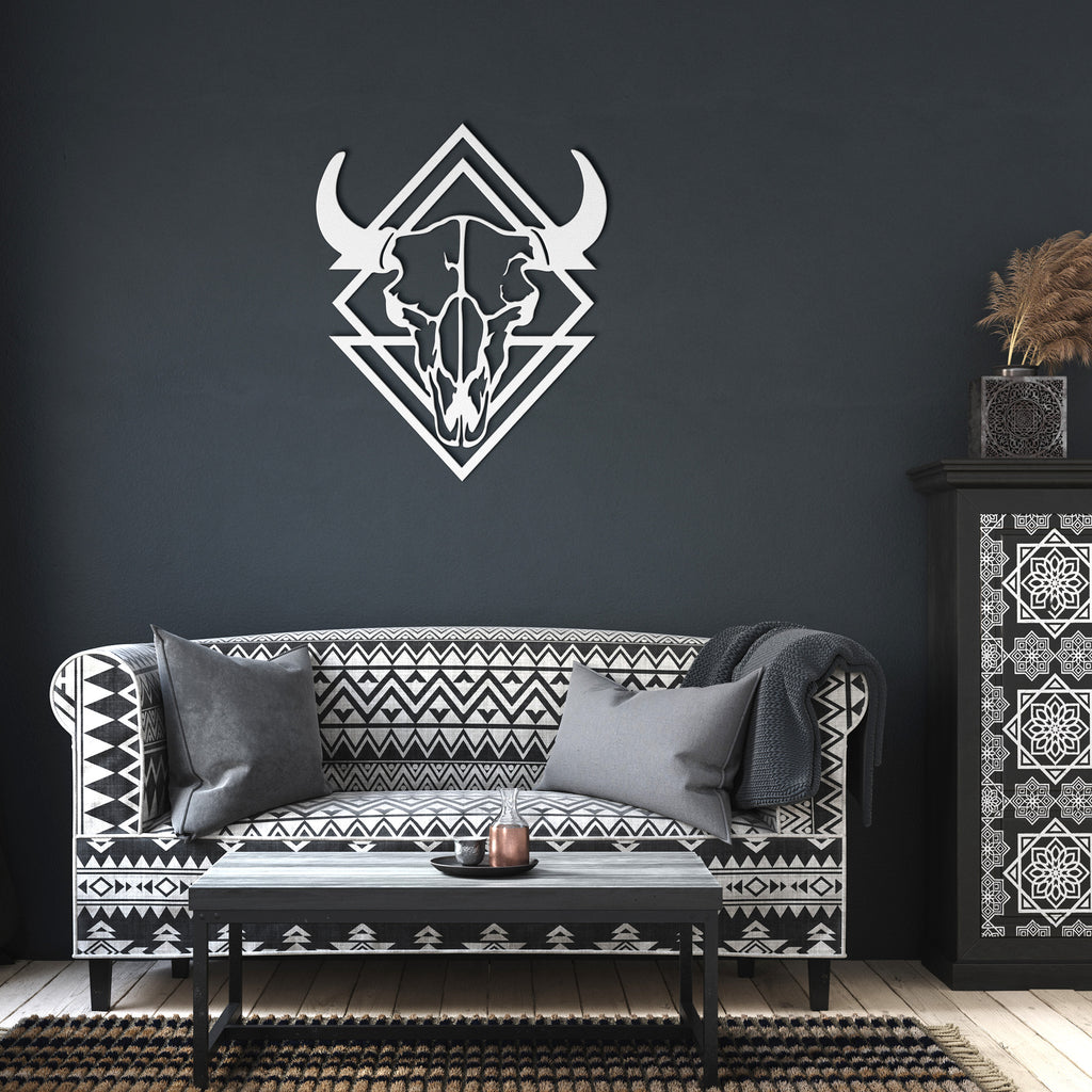 Animal Skull Metal Sign