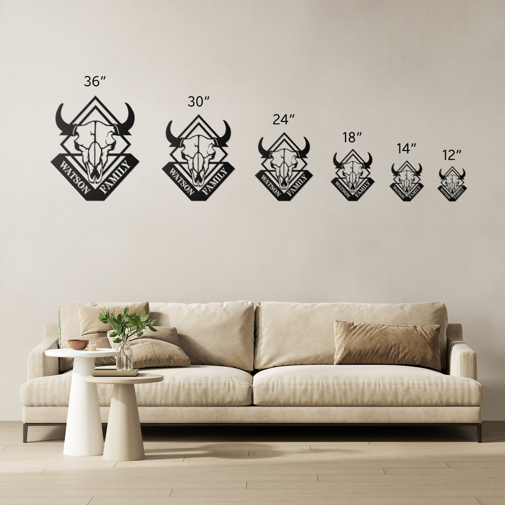 Custom Animal Skull Name Sign