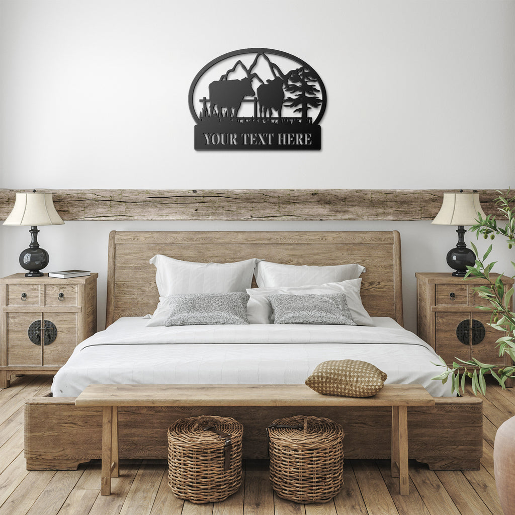 Custom Cattle Ranch Metal Name Sign
