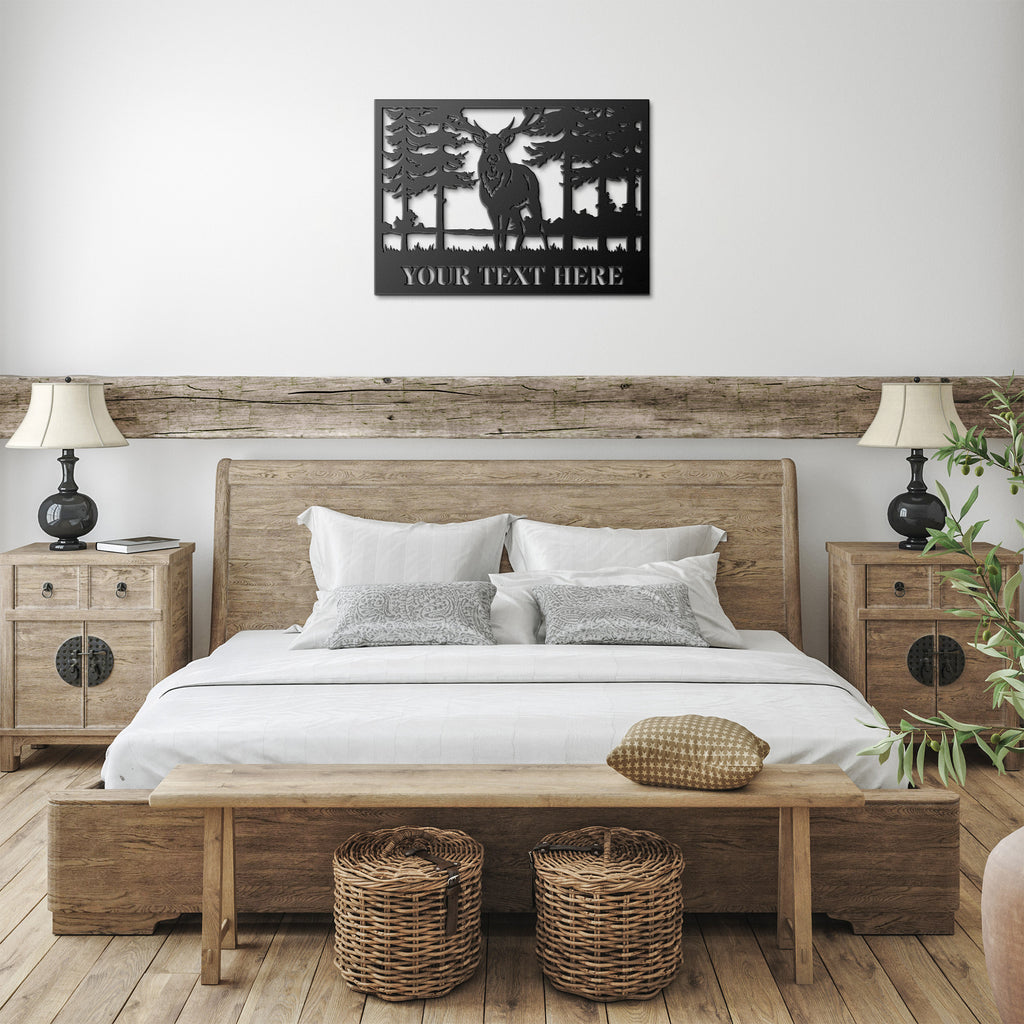 Custom Deer Metal Cabin Sign