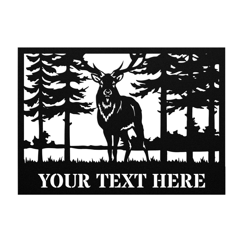 Custom Deer Metal Cabin Sign