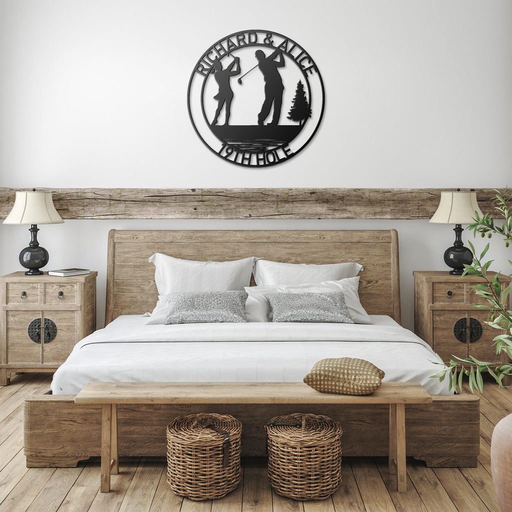 Custom Golf Couple Metal Sign