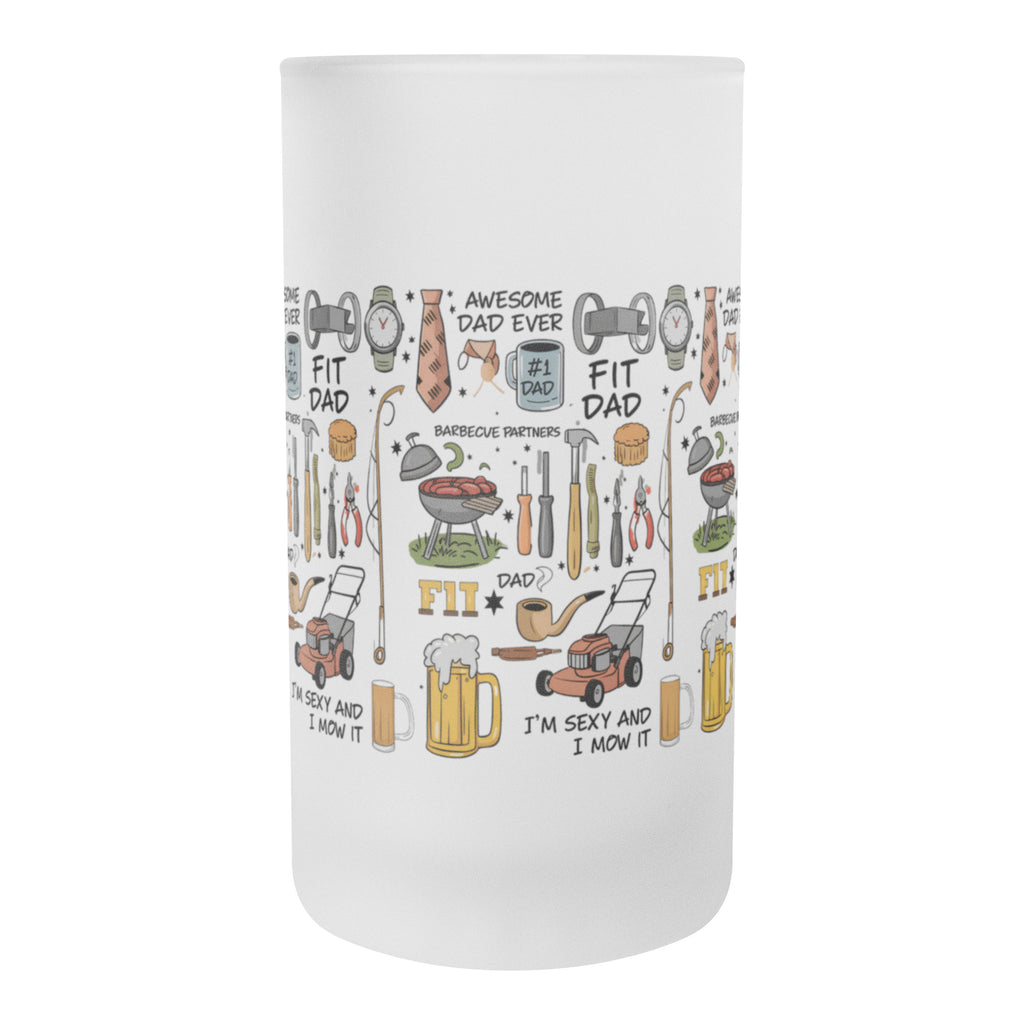Dad Frosted Beer Stein Glass