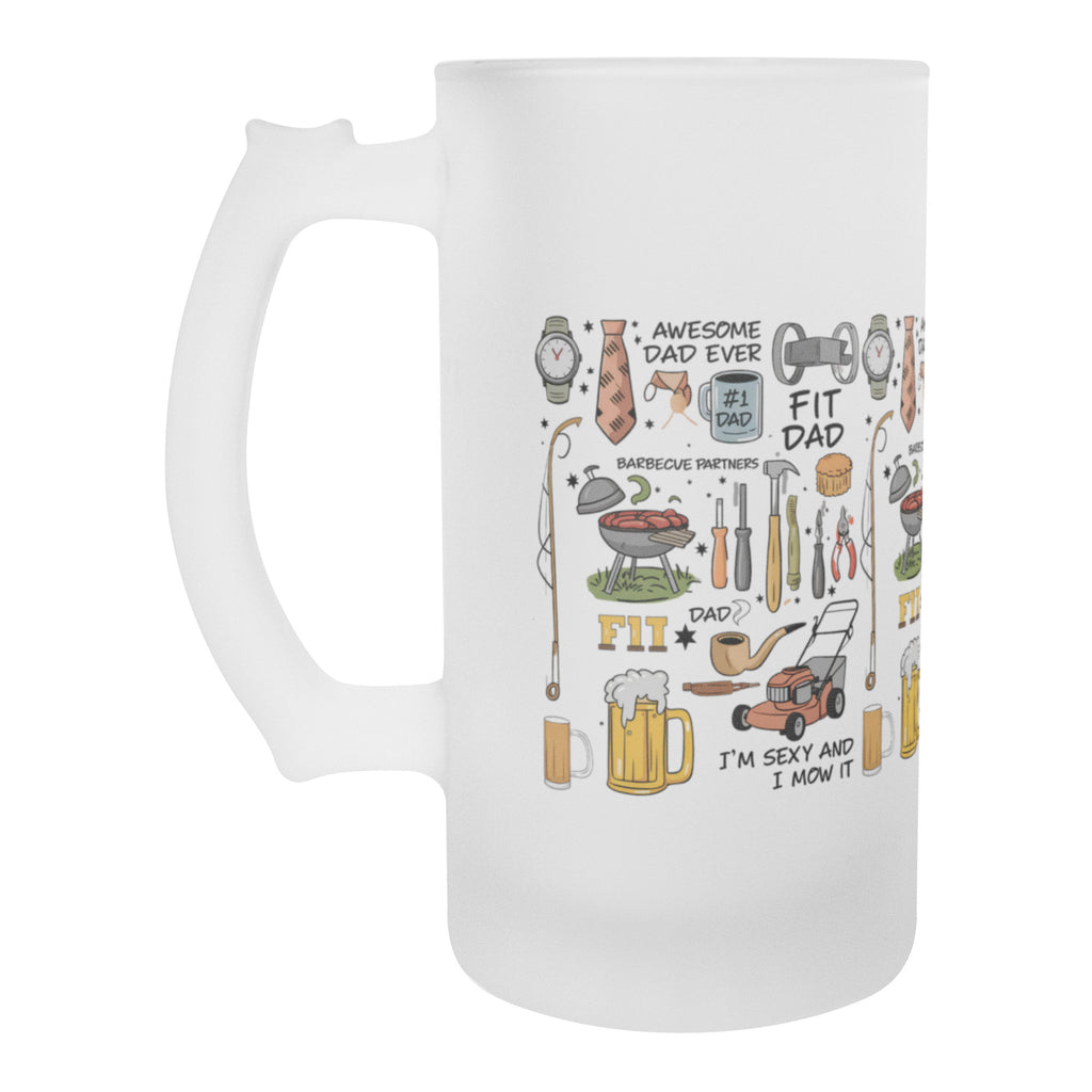 Dad Frosted Beer Stein Glass