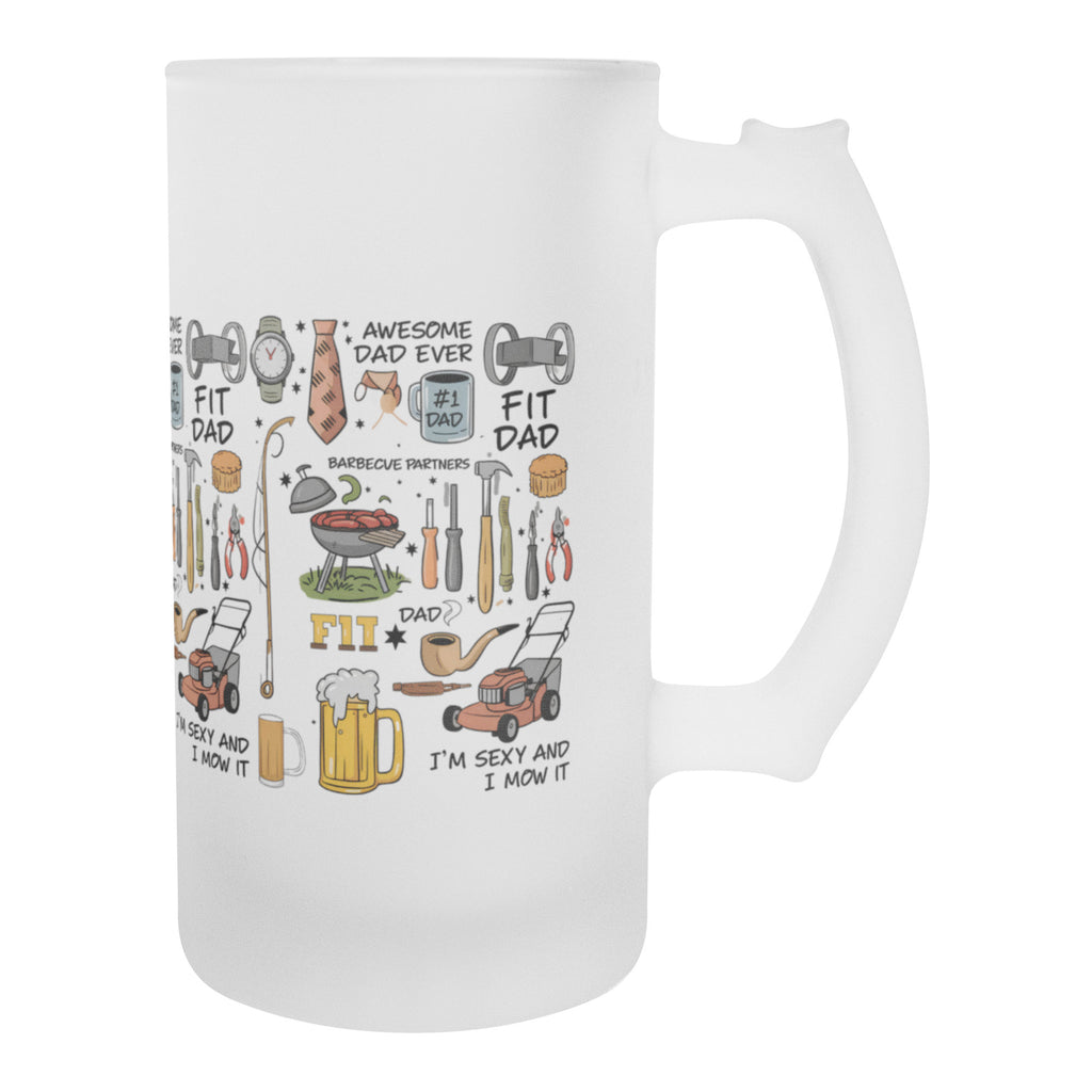 Dad Frosted Beer Stein Glass