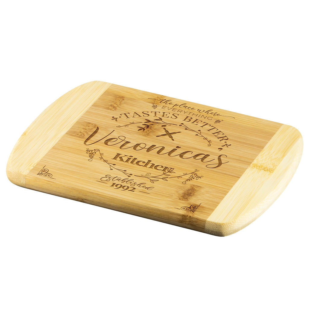 Kitchenware - Everything Tastes Better  Round Edge Bamboo Cutting Board