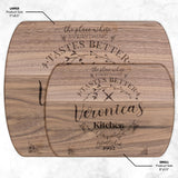 Kitchenware - Everything Tastes Better  Round Edge Bamboo Cutting Board
