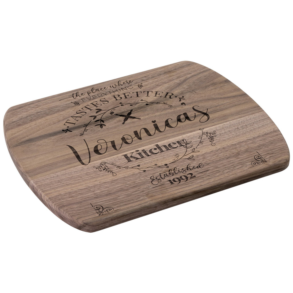 Kitchenware - Everything Tastes Better  Round Edge Bamboo Cutting Board