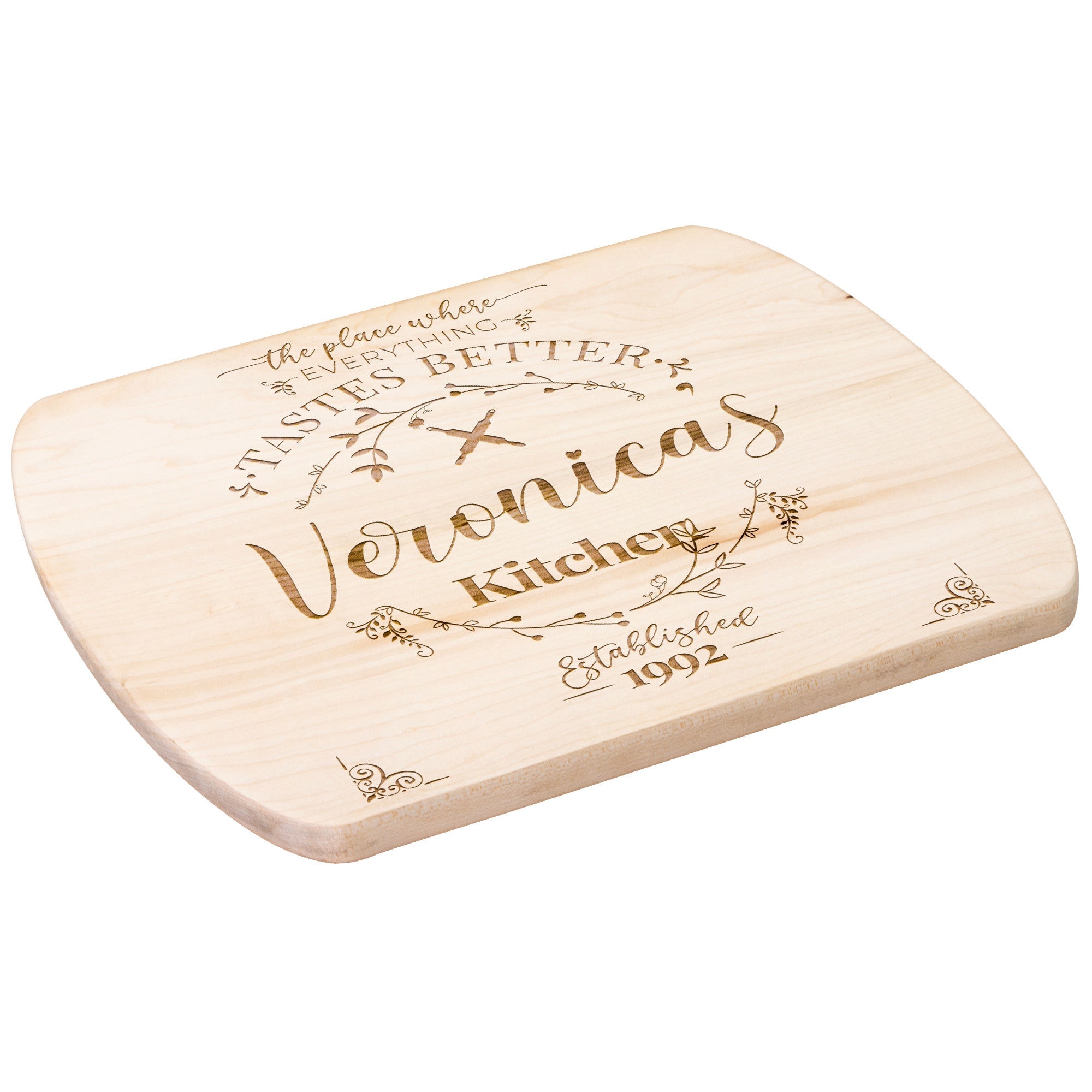 Kitchenware - Everything Tastes Better  Round Edge Bamboo Cutting Board