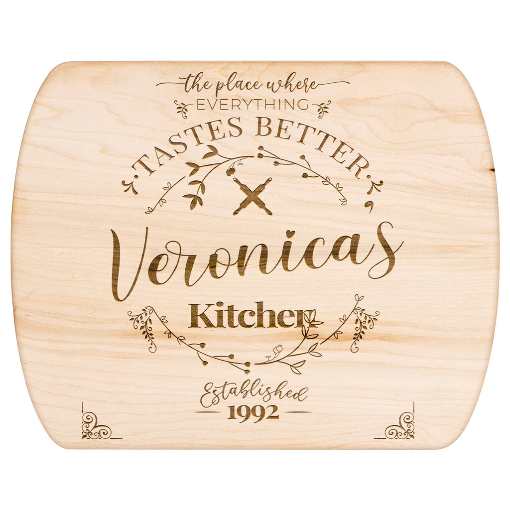 Kitchenware - Everything Tastes Better  Round Edge Bamboo Cutting Board