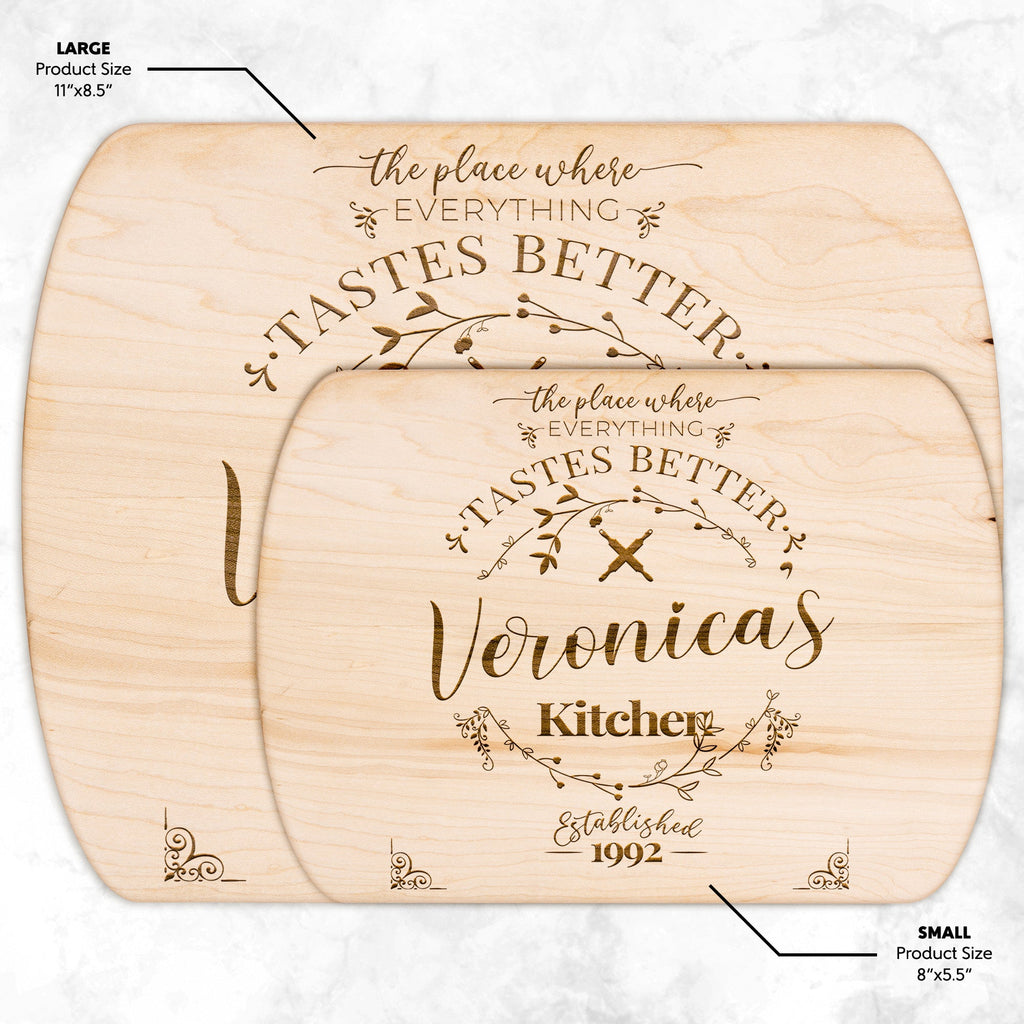 Kitchenware - Everything Tastes Better  Round Edge Bamboo Cutting Board
