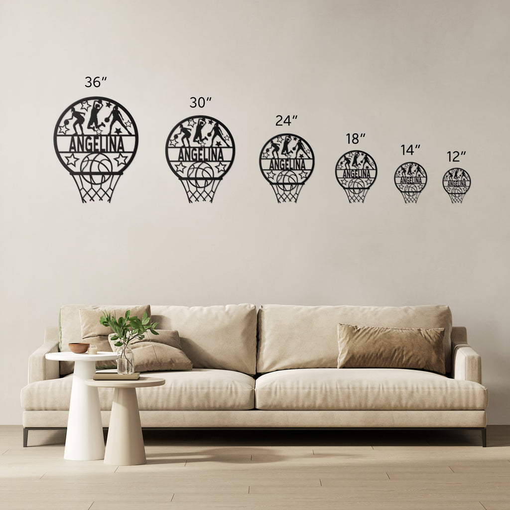 Female Basketball Metal Art