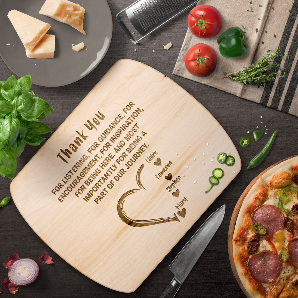 Kitchenware - For Mom Appreciation Wooden Cutting Board From Son And Daughter,