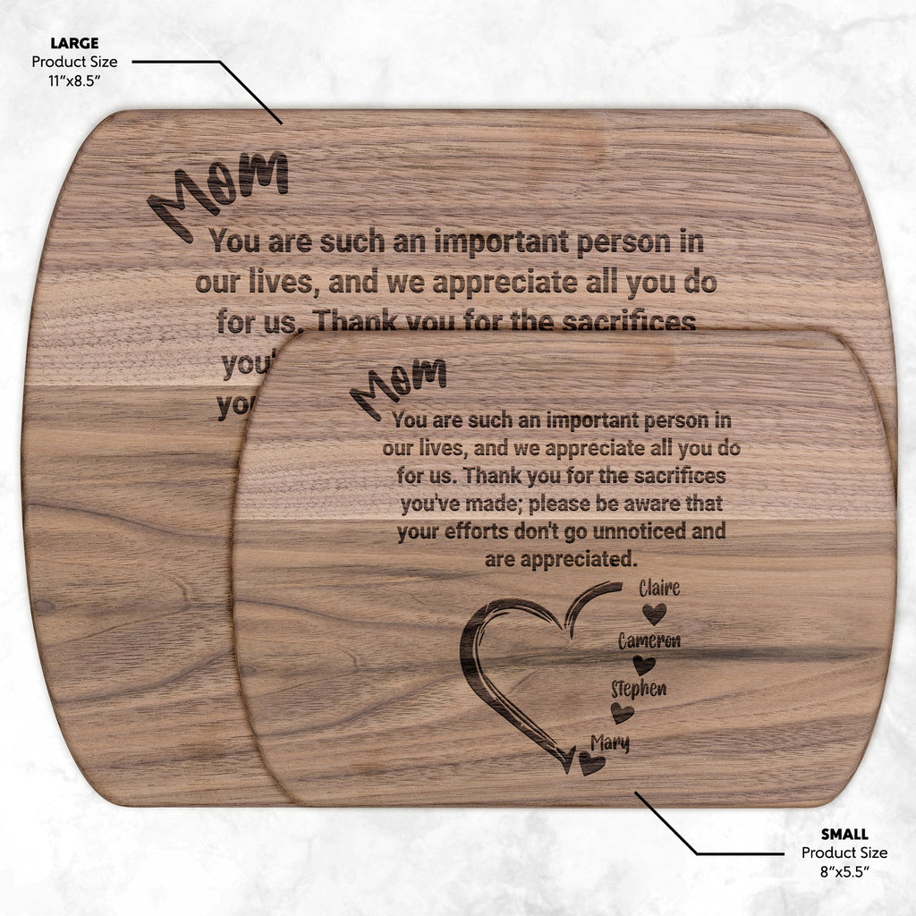 Kitchenware - Mom Appreciation Walnut Or Maple Cutting Board