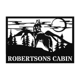 Wolf Custom Cabin Name Sign