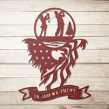 Golf Couple Eagle Sign
