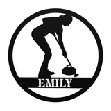 Curling Metal Art Female