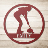 Curling Metal Art Female