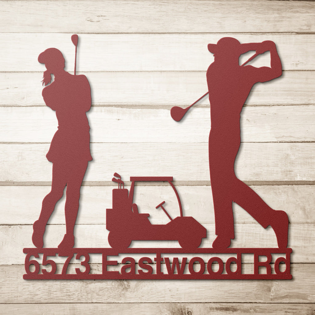 Golf Couple Address Sign