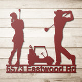 Golf Couple Address Sign