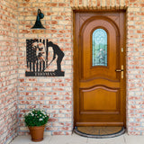 Golfer & Eagle Metal Art Sign