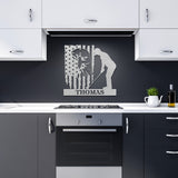 Golfer & Eagle Metal Art Sign