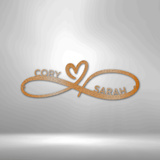 Infinity Couples Monogram - Steel Sign