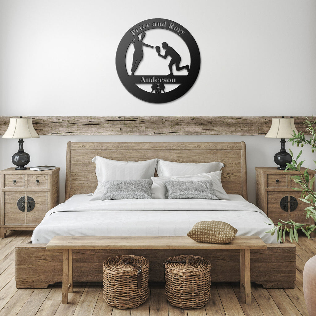 Pickleball Couples Metal Art