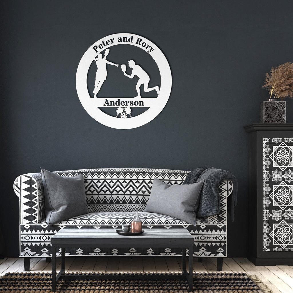 Pickleball Couples Metal Art