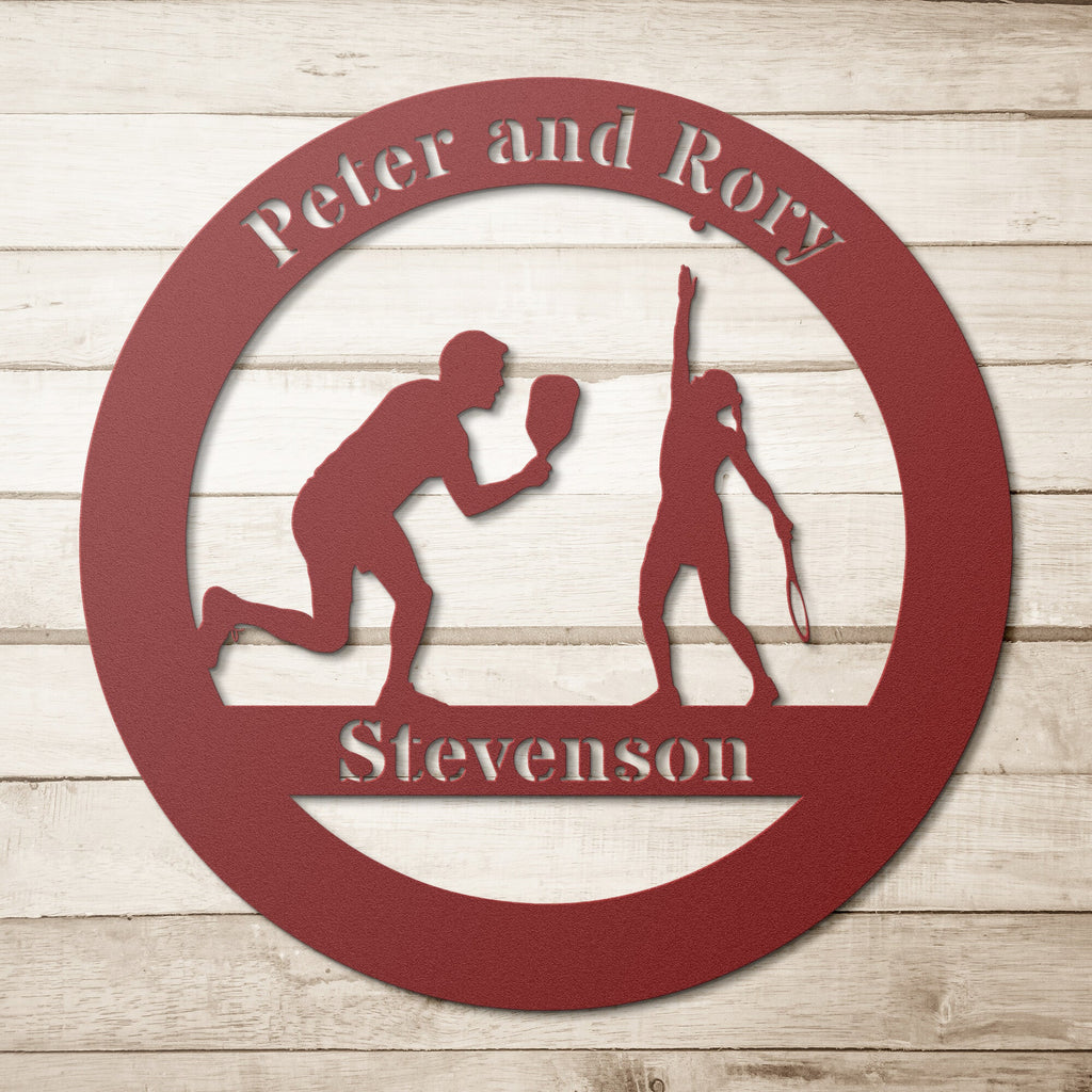 Pickleball and Tennis Metal Art