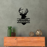 Deer Head Monogram - Steel Sign