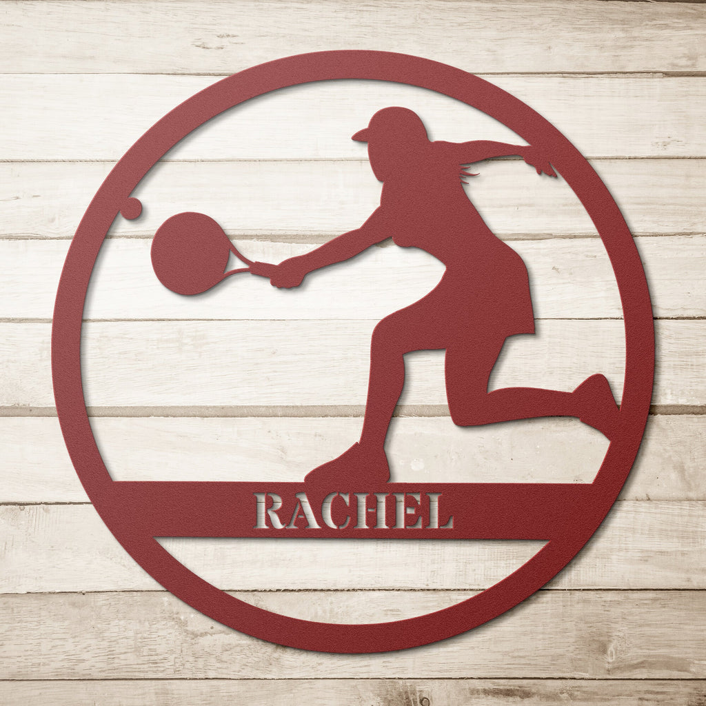 Personalized Tennis Female Metal Art