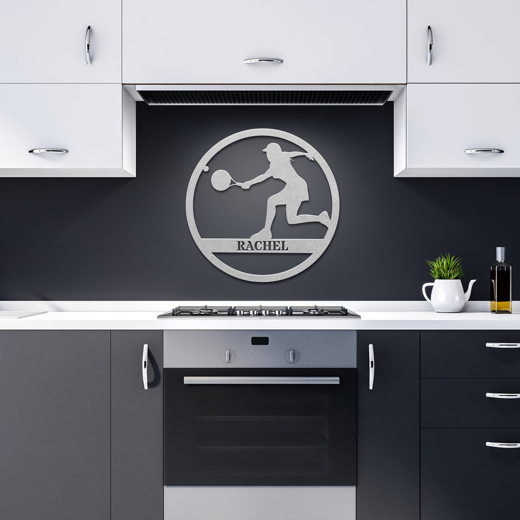 Personalized Tennis Female Metal Art