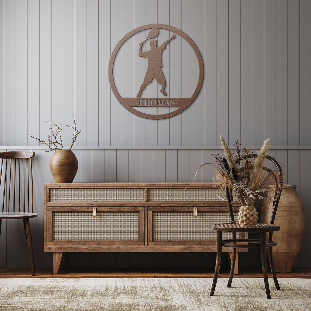 Personalized Tennis Male Metal Art