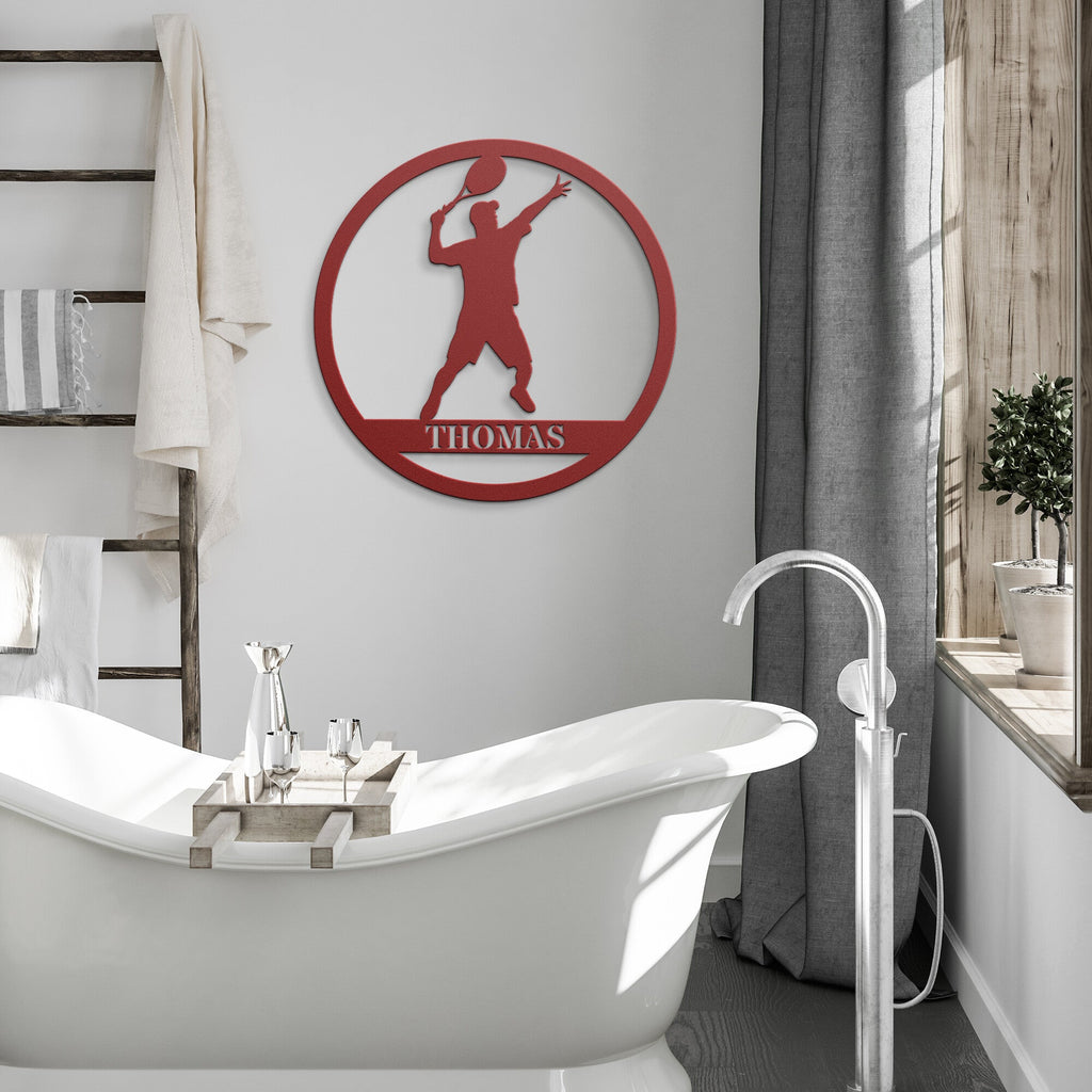 Personalized Tennis Male Metal Art