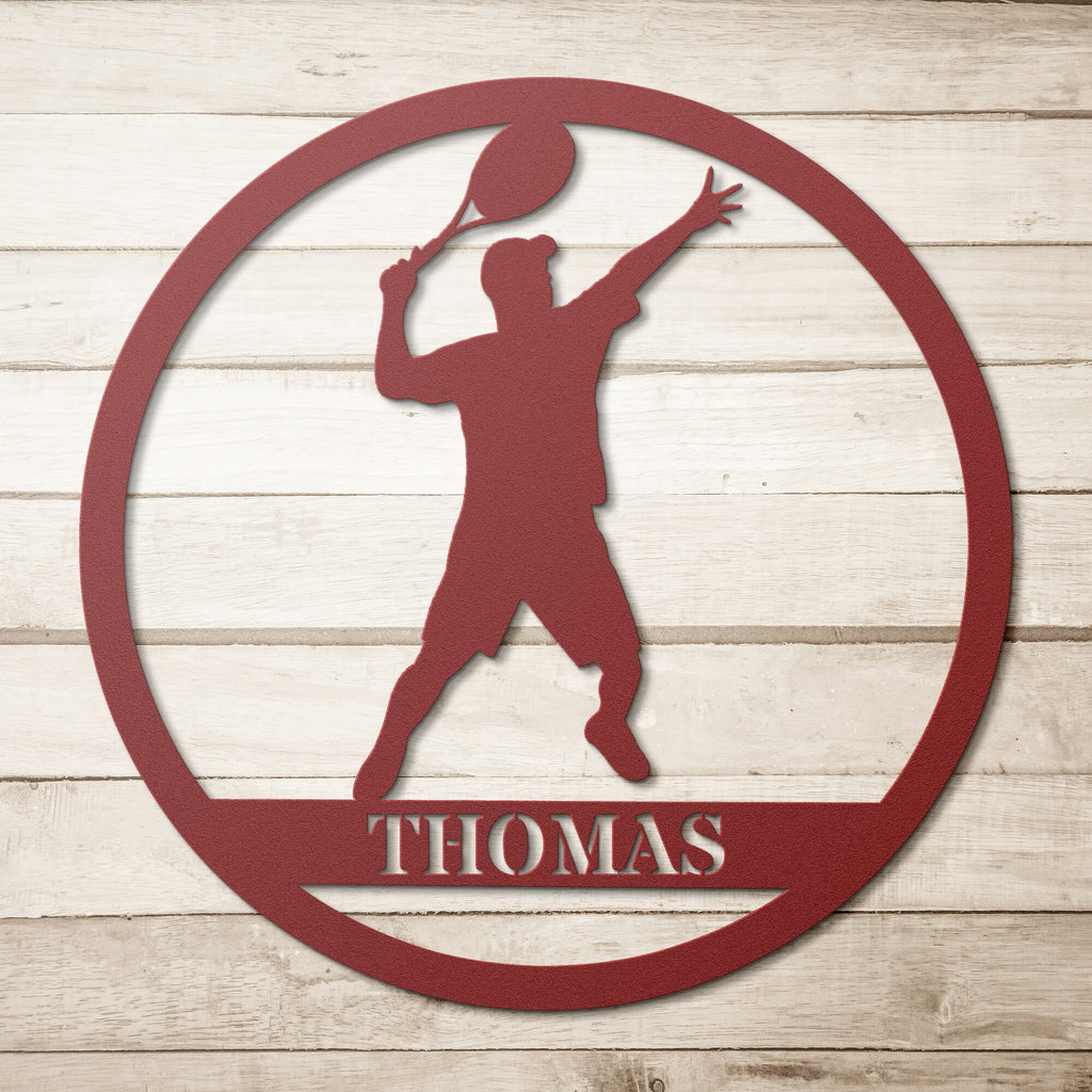 Personalized Tennis Male Metal Art