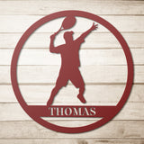 Personalized Tennis Male Metal Art