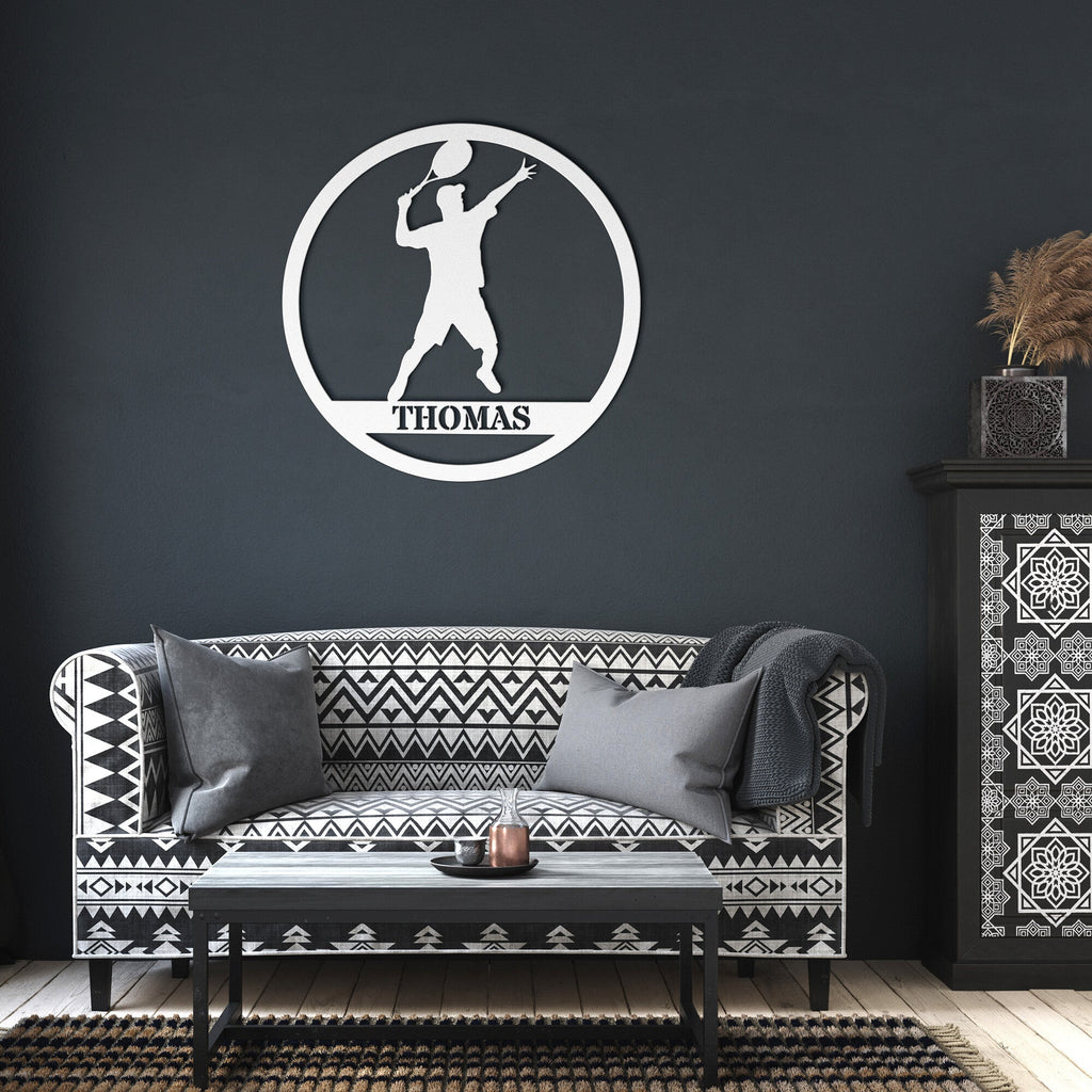 Personalized Tennis Male Metal Art