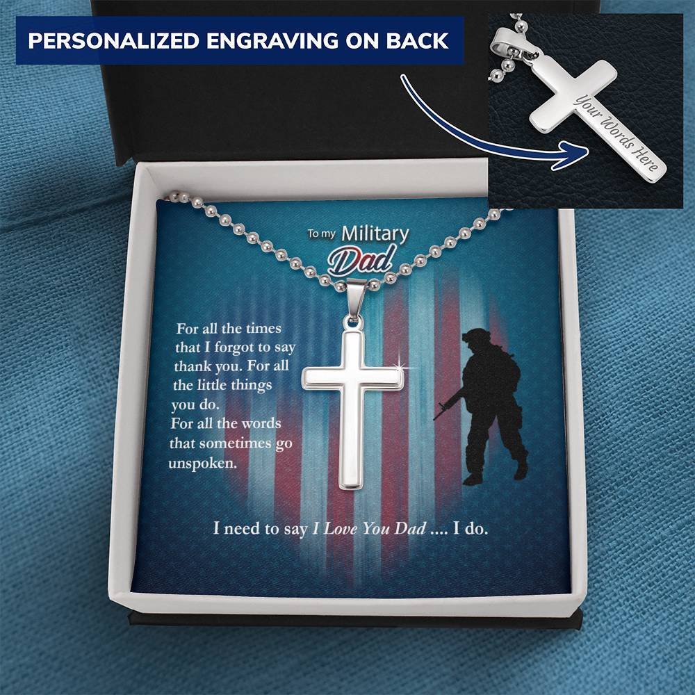 Military Dad, I Love You Necklace