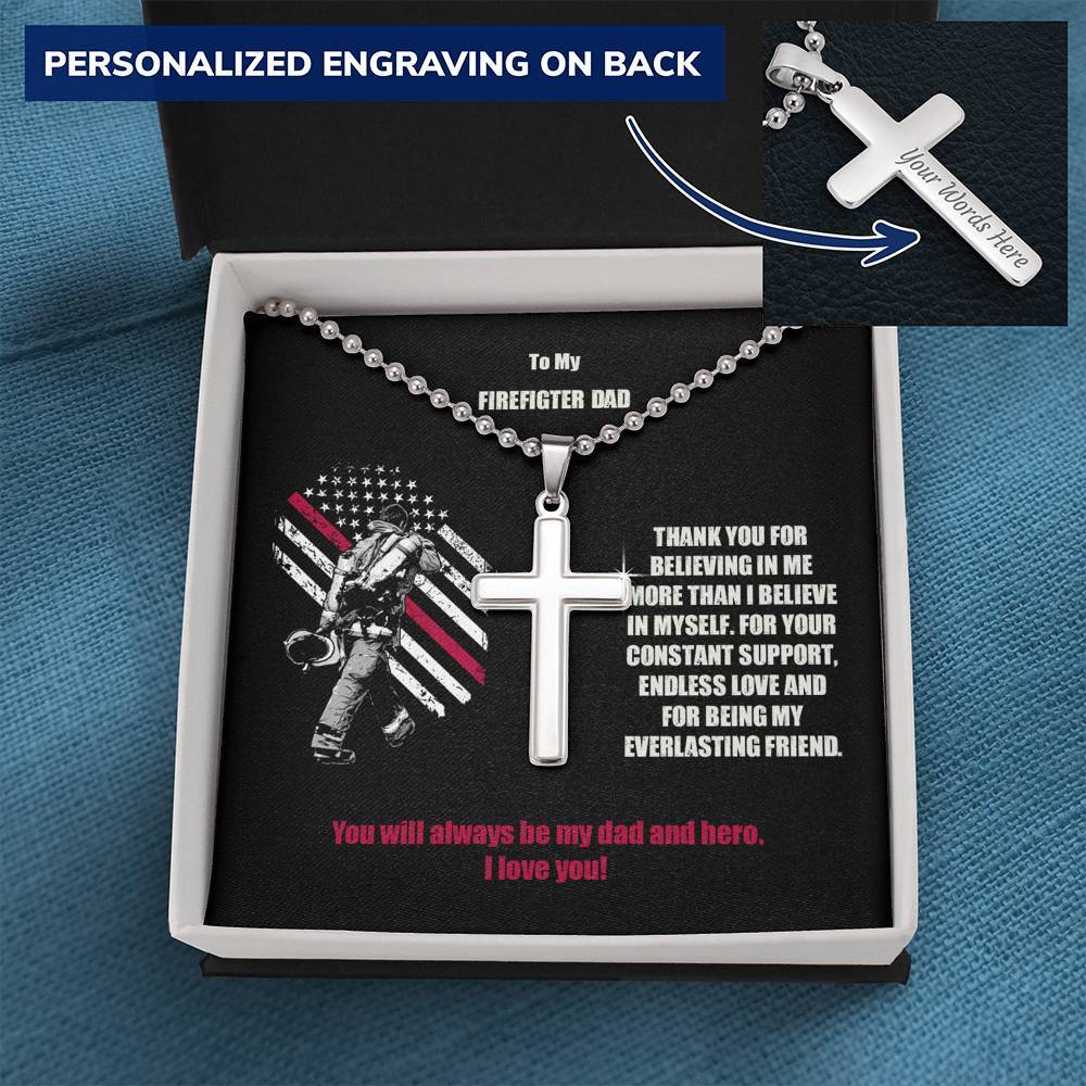 Firefighter Dad believing in me necklace