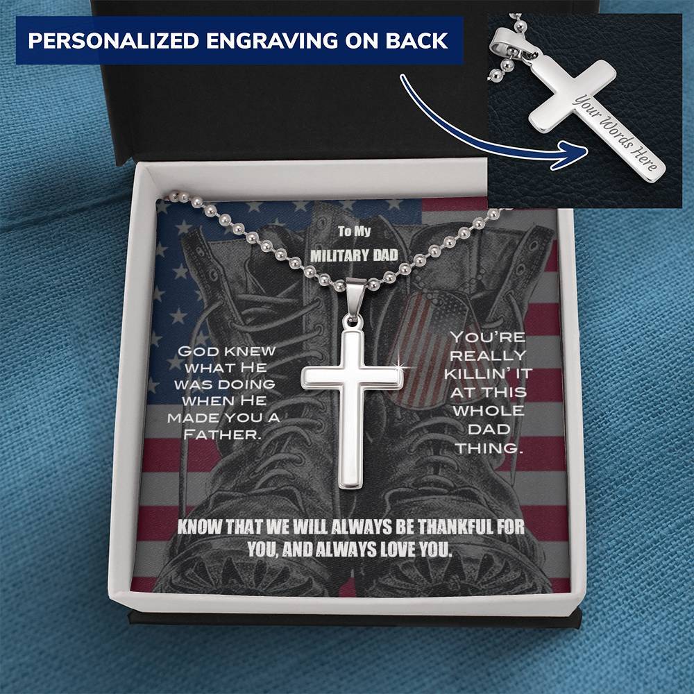 Military dad being a father Necklace